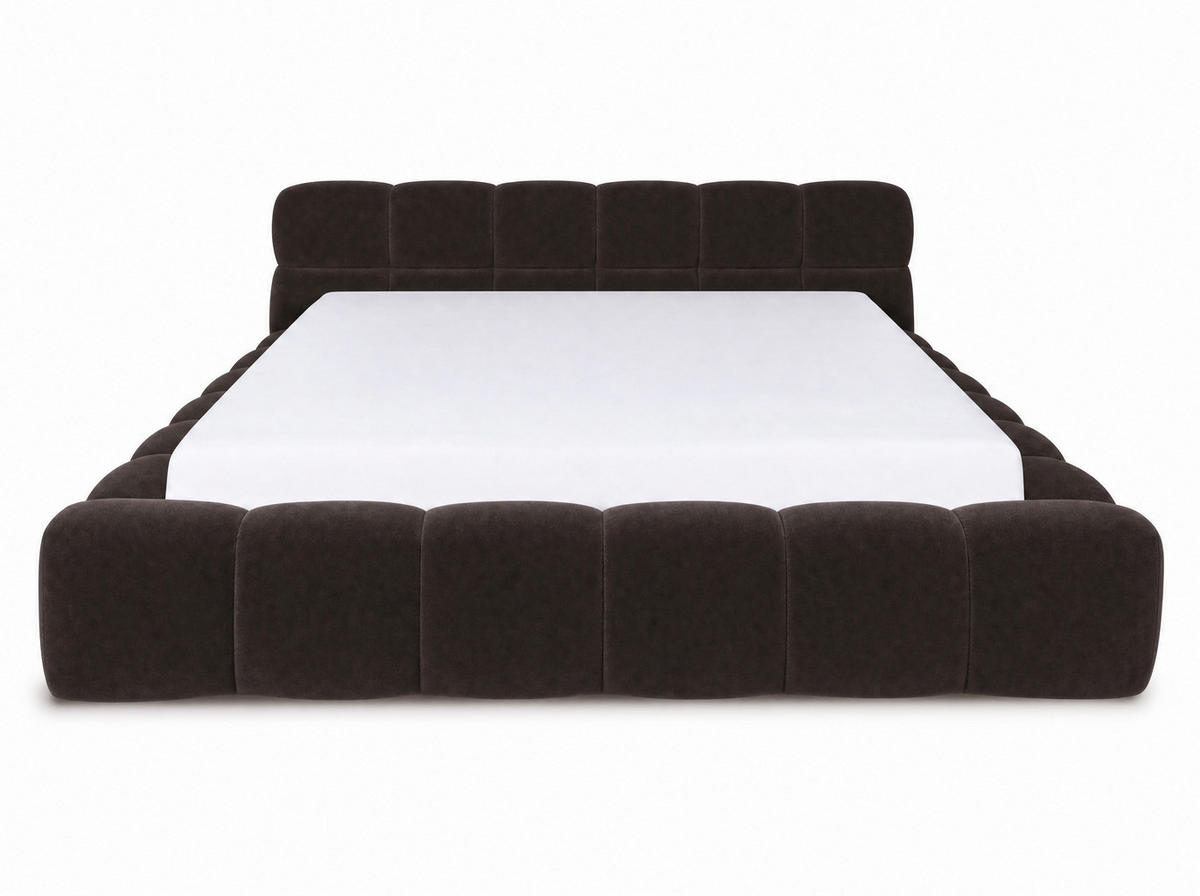 POLSTERBETT Miley Braun 180/200 cm Samt mit Bettkasten - Braun, Holz/Textil (180/200cm) - wonello