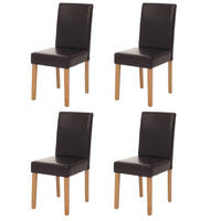 ESSZIMMERSTUHL 4er-Set klassisch und zeitlos 90x43x56cm Kunstleder Sitzhöhe 45cm Braun helle Beine - Braun, Kunststoff (43/90/56cm) - CHEFGASTRO
