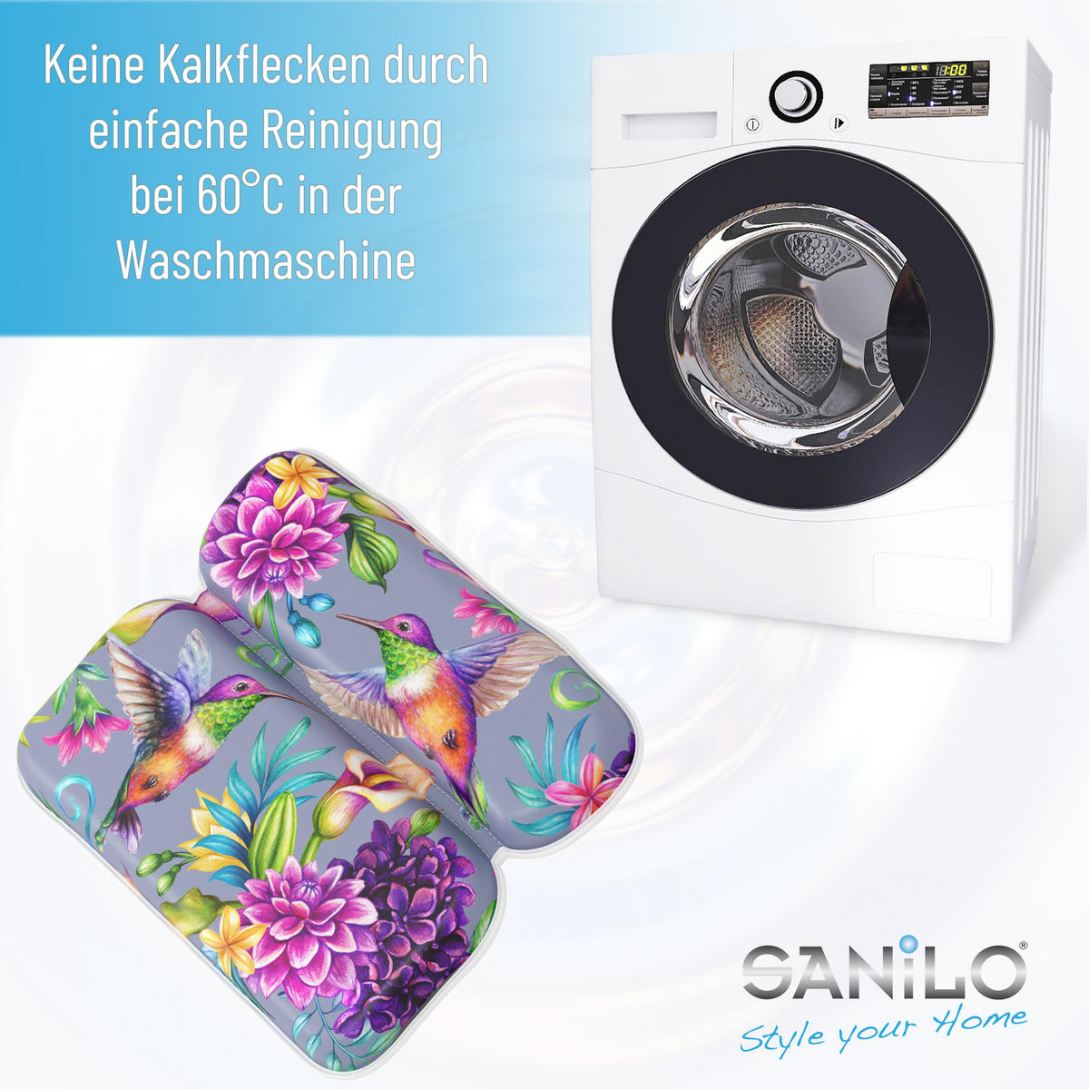BADEWANNENKISSEN Kolibri - Multicolor, Kunststoff (39/5.5cm) - Sanilo