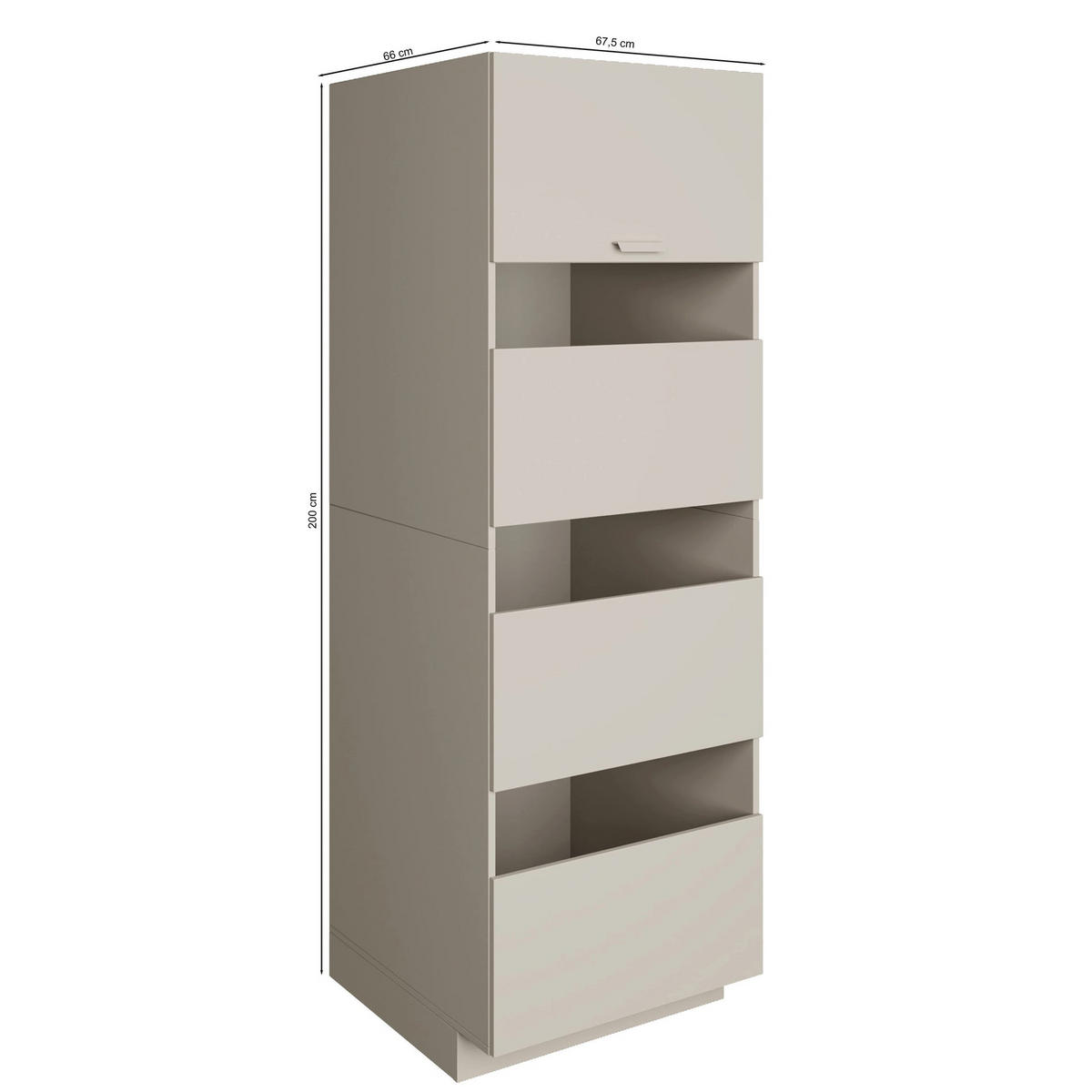 BADEZIMMERMÖBEL-SET Holv Kaschmirgrau 135 cm - Taupe, Holzwerkstoff/Metall (135/200/66cm) - Selsey