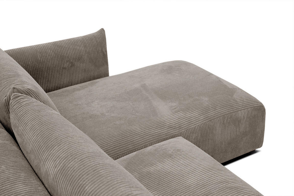 ECKSOFA TAUER 5-Sitzer, taupe - Taupe/Schwarz, Holzwerkstoff/Kunststoff (294/173cm) - Courtois Laville