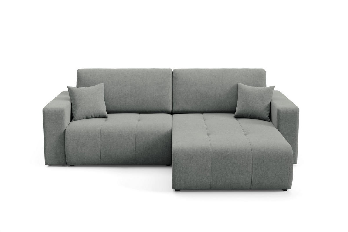 ECKSOFA Augusto - Grau, Holzwerkstoff/Textil (244/149cm) - Fun Möbel
