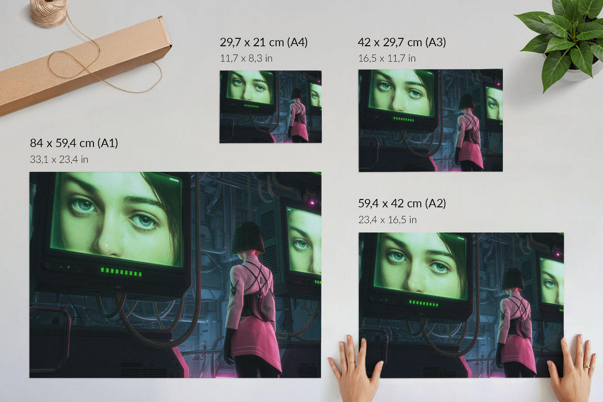 POSTER - 42x29 cm (A3) - Patryk Michalski - Futuristische Technologie - Grün, Textil (42/29.7/0.1cm) - TULUP