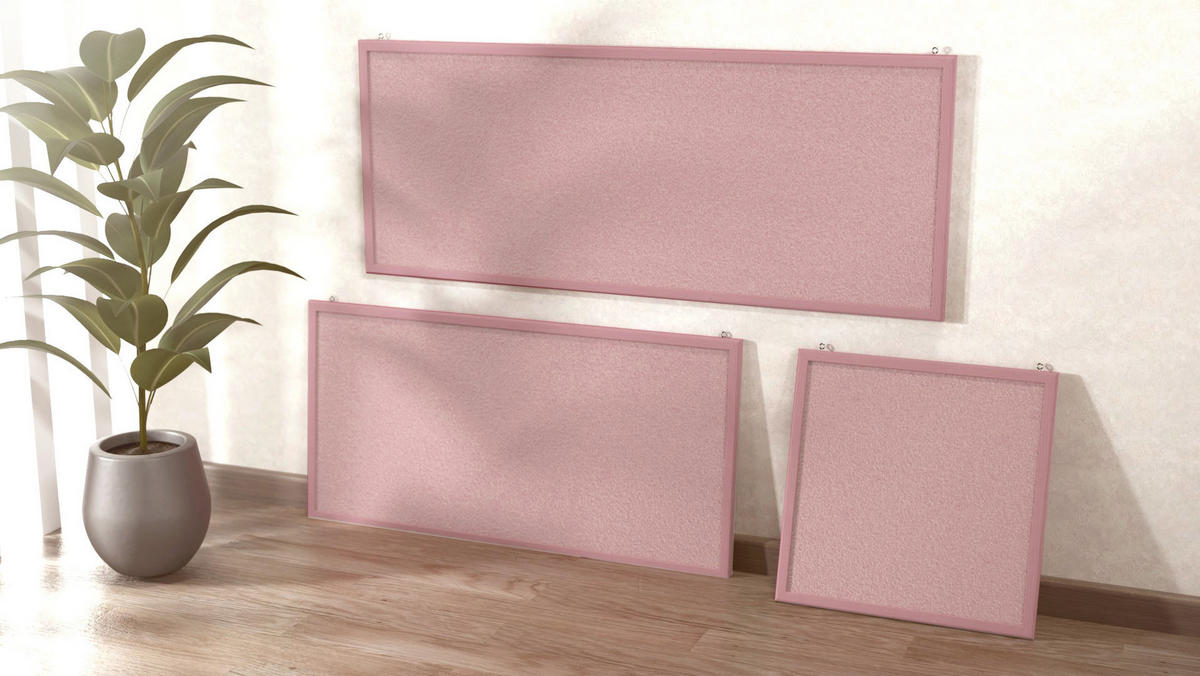 PINNWAND, Korktafel in Pink, 80x40 cm, Holzrahmen - Pink lackiert - Pink, Holz (80/40/1.5cm) - ALLboards