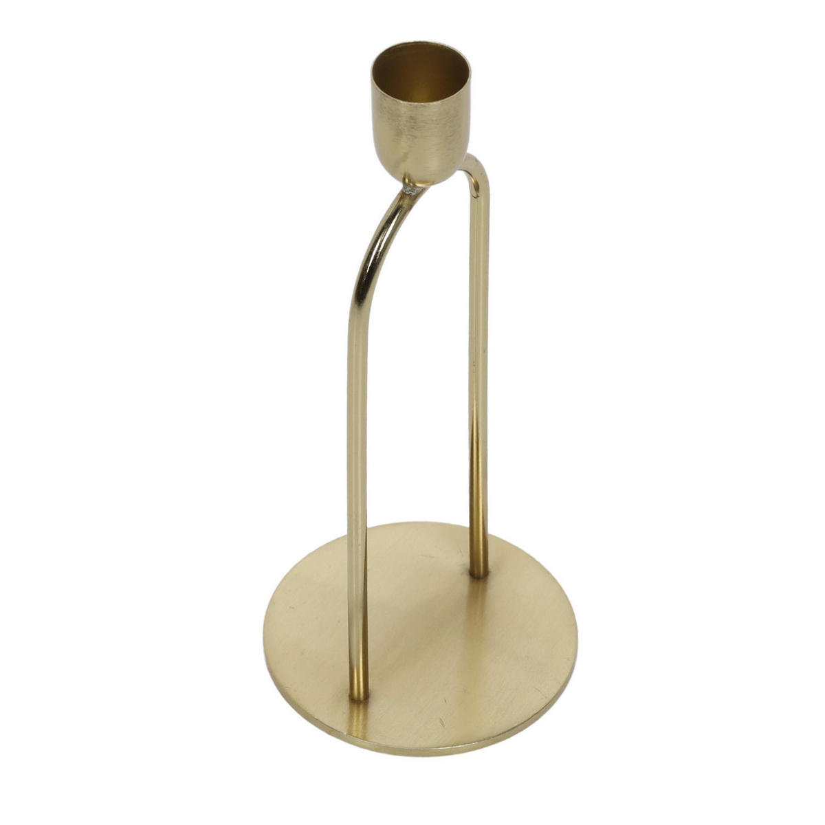 KERZENSTÄNDER aus Metall 8/8/20 cm - Goldfarben, Metall (8/20/8cm) - Home Styling Collection