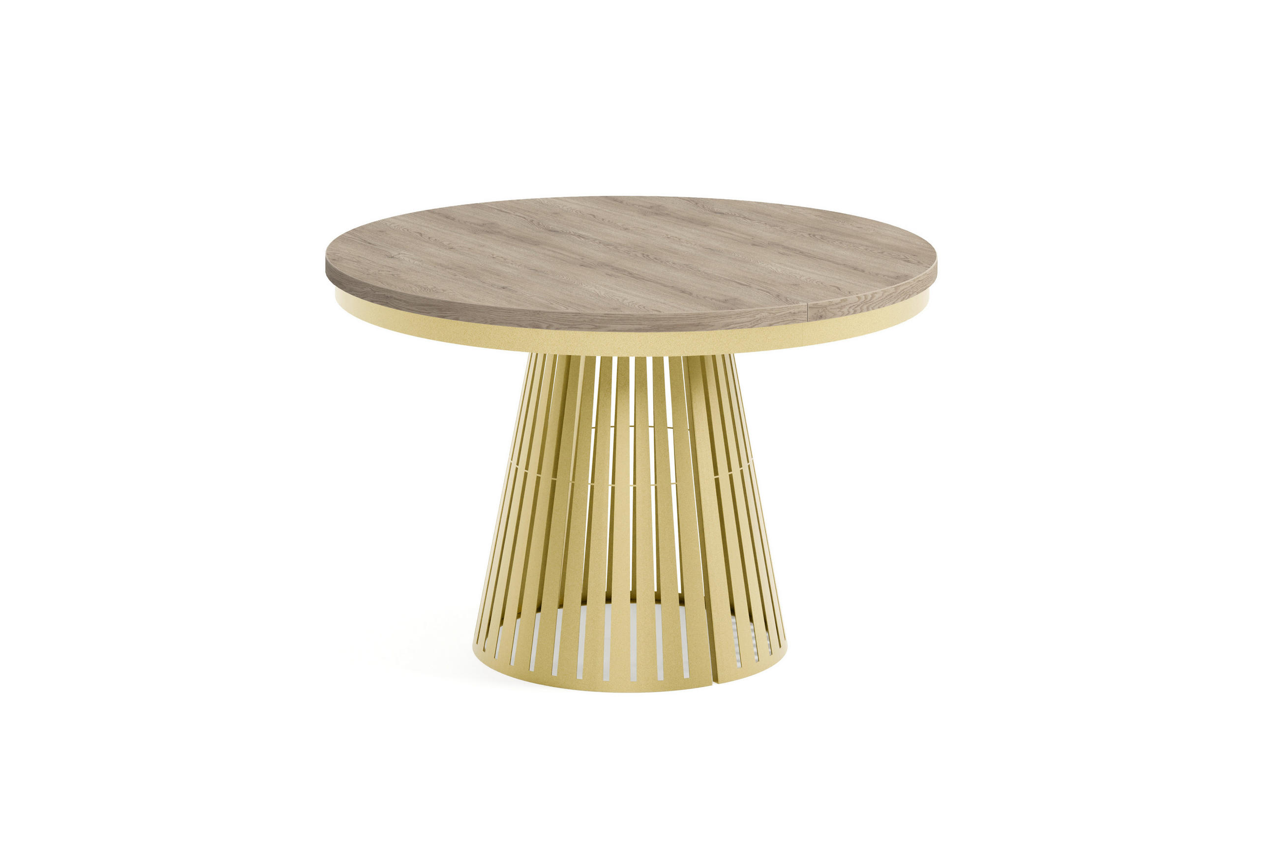 ESSTISCH Cone Bis - Goldfarben/Terracotta, Holzwerkstoff/Metall (120/120/76cm) - Meblini