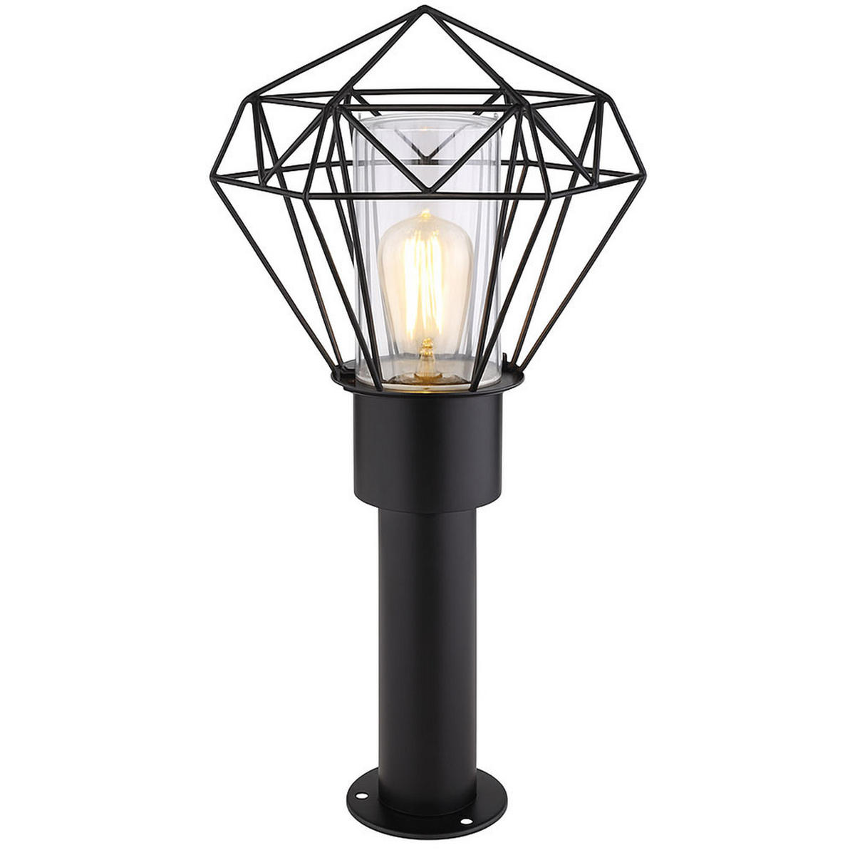 STEHLEUCHTE HORACE Edelstahl Schwarz - Schwarz, Metall (22.5/25.5/50cm) - Globo Lighting