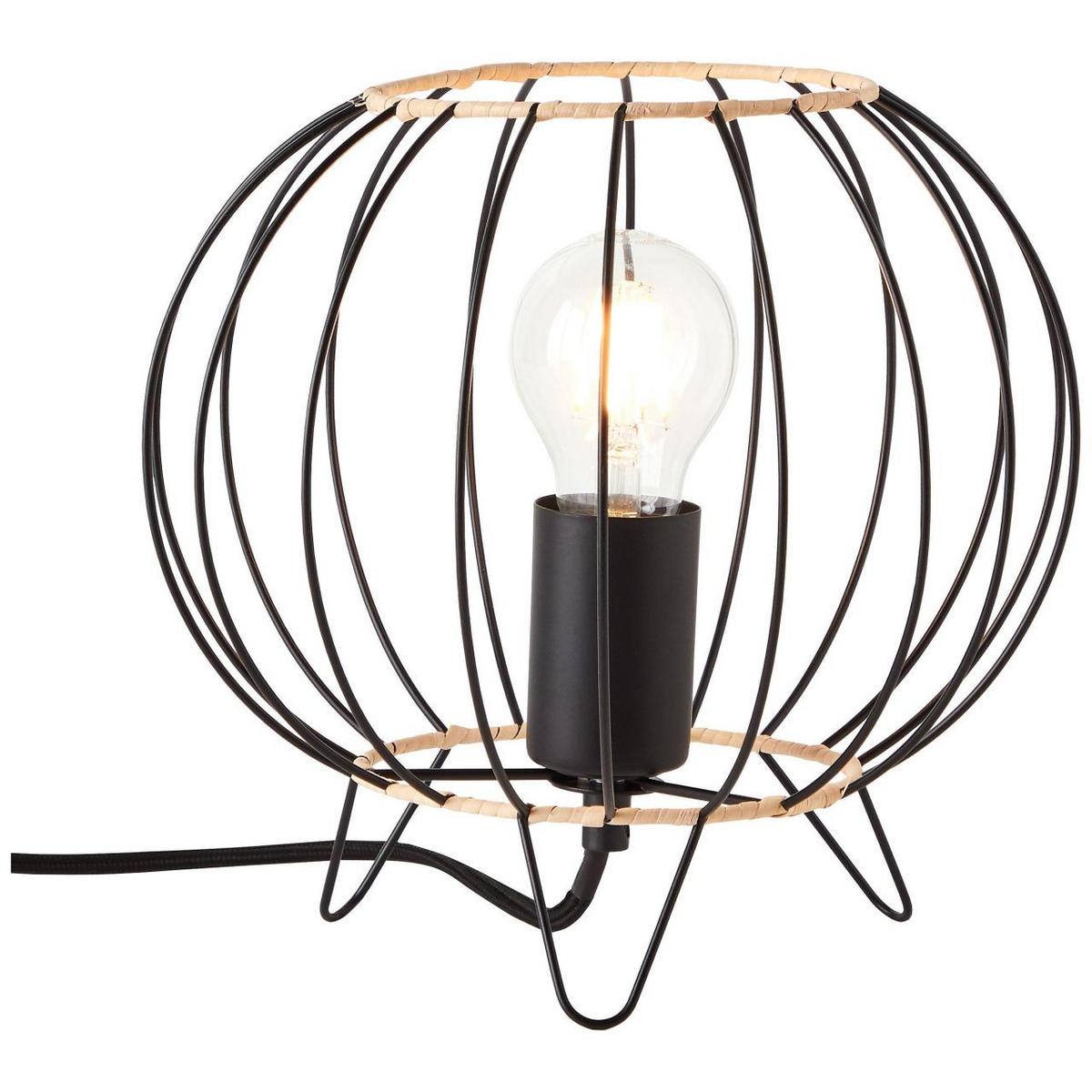 TISCHLEUCHTE Silemia 93086/76 - Schwarz, Metall (24/24/22.5cm) - Brilliant