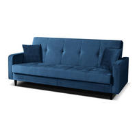 SOFA Luna 213cm im skandinavisches Stil, mit Schlaffunktion und Bettkasten, dunkelblau - Blau, Kunststoff (213/92/94cm) - Margaret Hadas24
