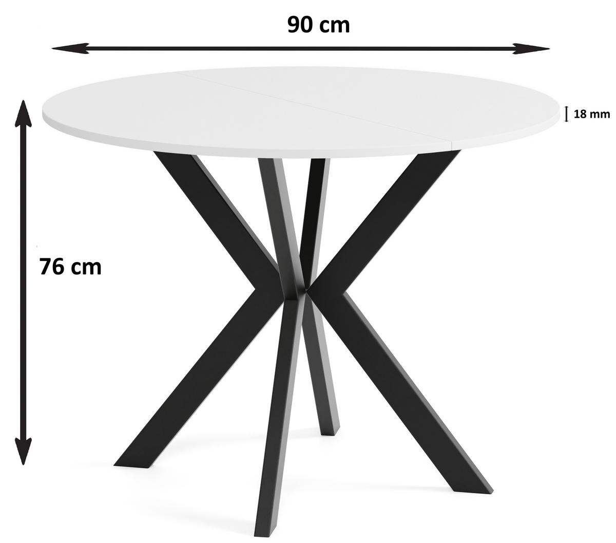 TISCH Kaschmir EWA Ausziehbar - Kaschmir, Holzwerkstoff (90/90/76cm) - Sepro Meble