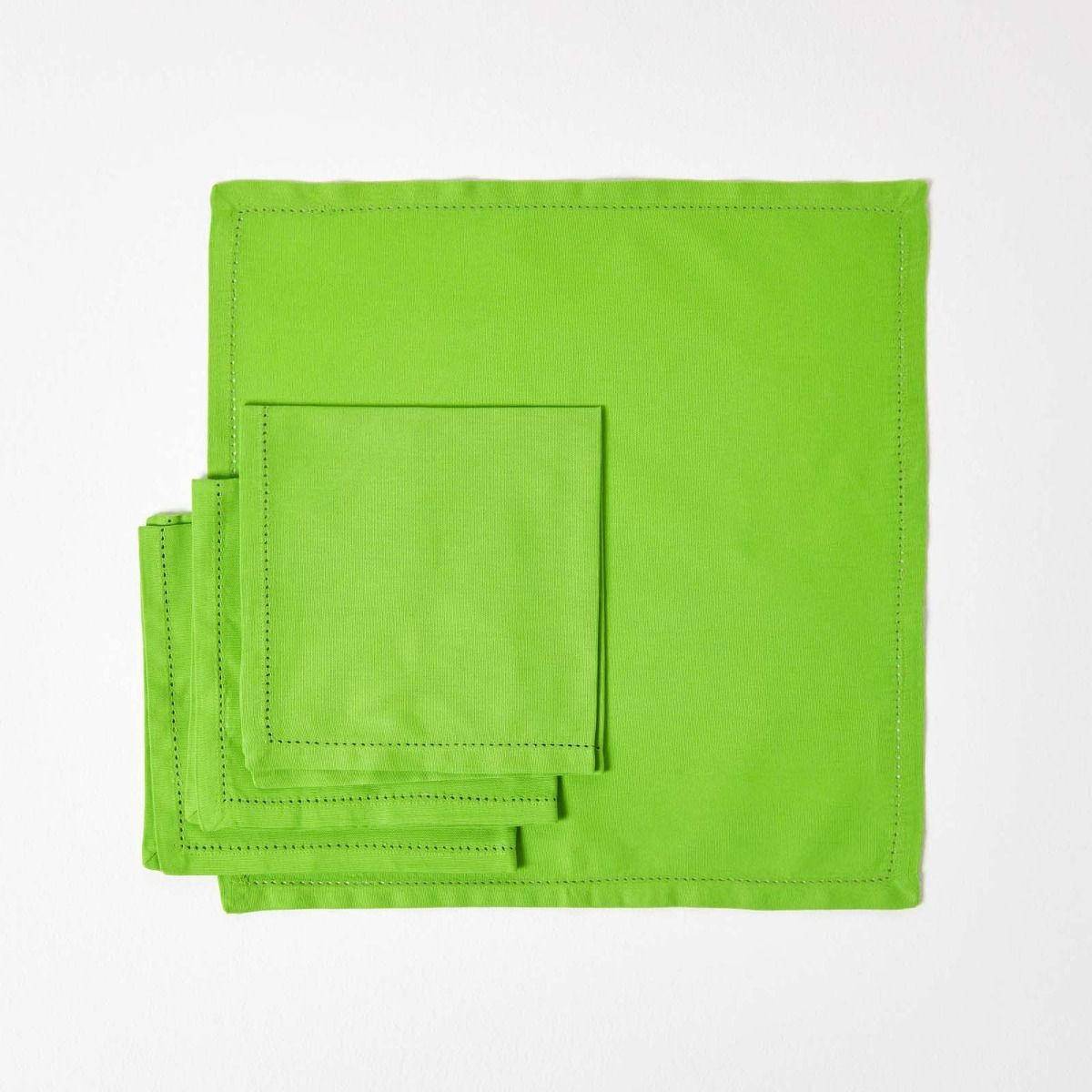 STOFFSERVIETTEN 4er-Set limette 45/45 cm, 100% Baumwolle - Limette, Textil (45/45cm) - Homescapes