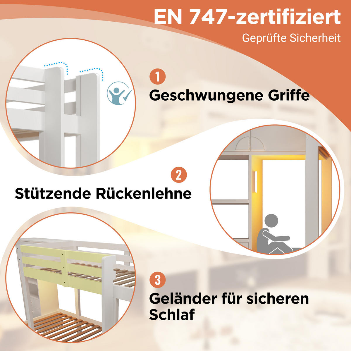 ETAGENBETT 90/200 cm & 90/200 cm in Weiß mit Schrank, 3 Schubladen, Regal und LED - Weiß, Holzwerkstoff (90/200cm) - STILVORA