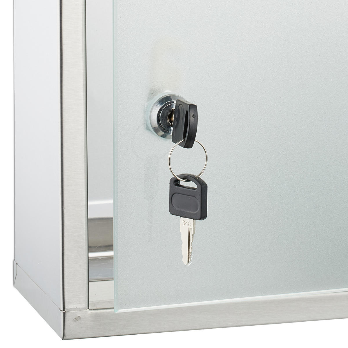 MEDIZINSCHRANK - Silberfarben, Glas/Metall (38/58/13cm) - Relaxdays