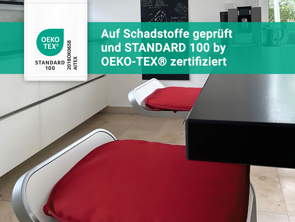 STUHLKISSEN, 4er-Set, 38x38 cm, 85% Polyester, 15% Polyamid, Rot - Rot, Textil (38/38/2cm) - Zollner