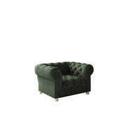 SESSEL CHESTERFIELD Elegant Klassisch Schick Stoff Whisper Velours Grün - Waldgrün, Holz (112/77/90cm) - Kaiser Möbel