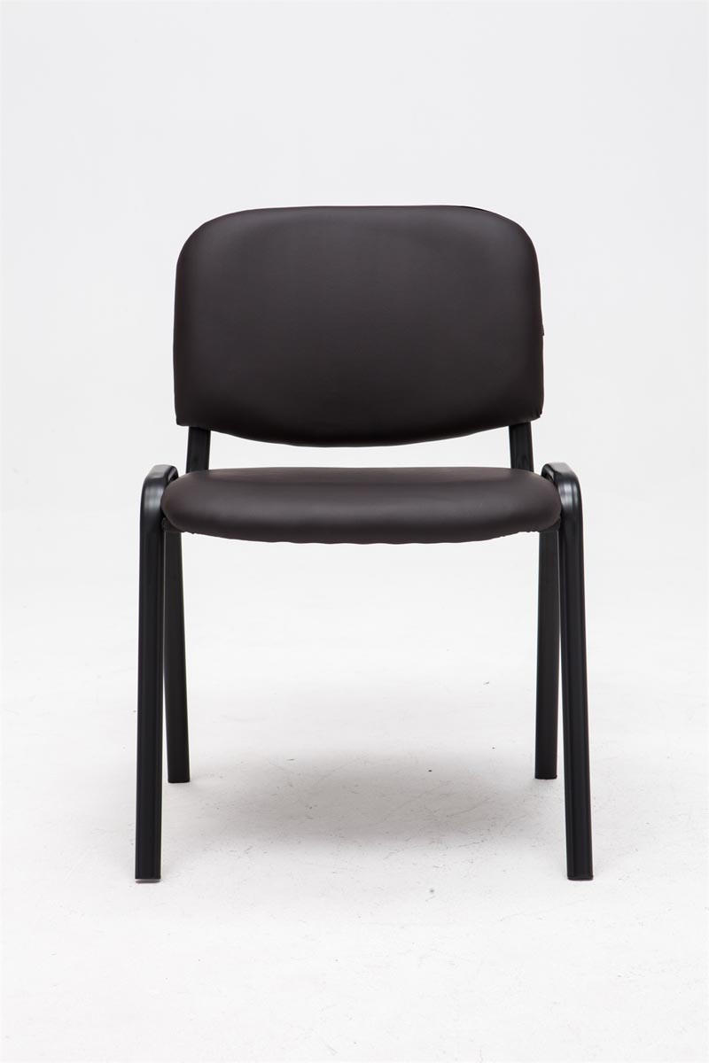 BESUCHERSTUHL Keen, Kunstleder mit Gestell Schwarz / Bezug Braun - Schwarz/Braun, Textil/Metall (54/79/48cm) - TPFLiving