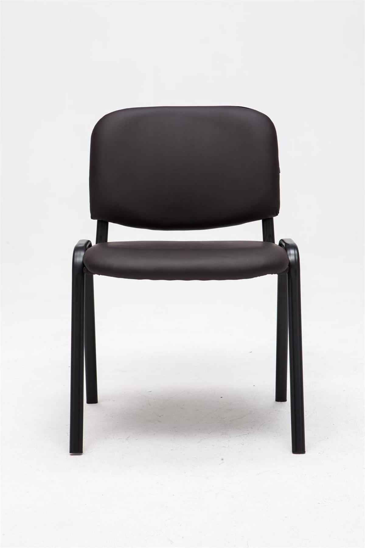 BESUCHERSTUHL Keen, Kunstleder mit Gestell Schwarz / Bezug Braun - Schwarz/Braun, Textil/Metall (54/79/48cm) - TPFLiving