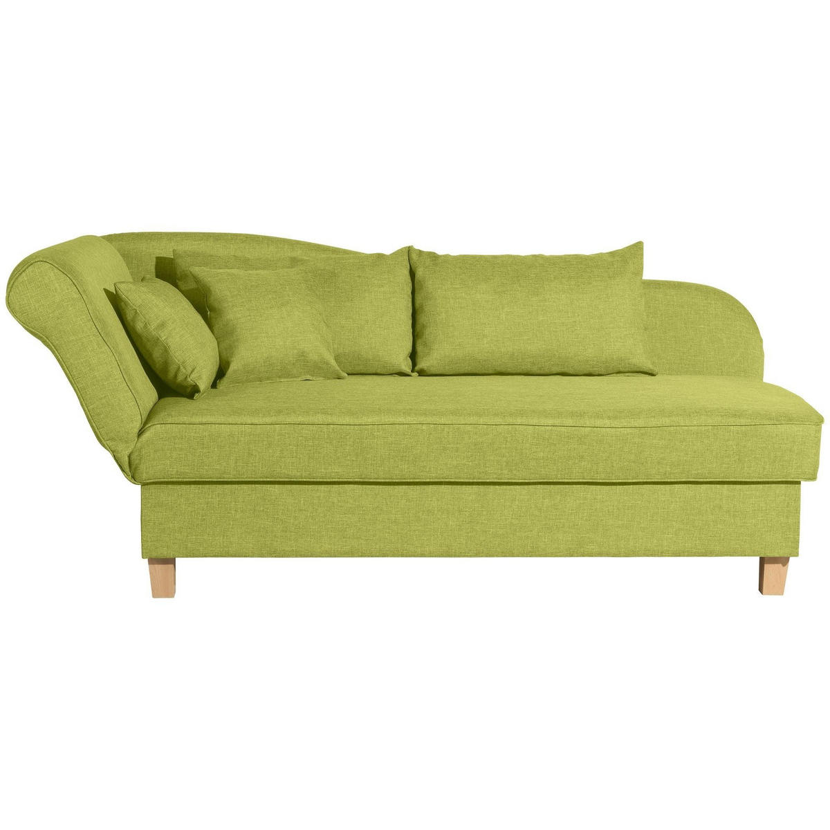 RECAMIERE mit Armteil links klappbar Katia Bezug Flachgewebe Buche natur / apfel - Grün, Kunststoff (190/82/88cm) - 58aufmkessel