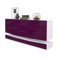 SIDEBOARD City Fronten in Brombeer Hochglanz - Brombeere, Holzwerkstoff (178/82/39cm) - Vladon