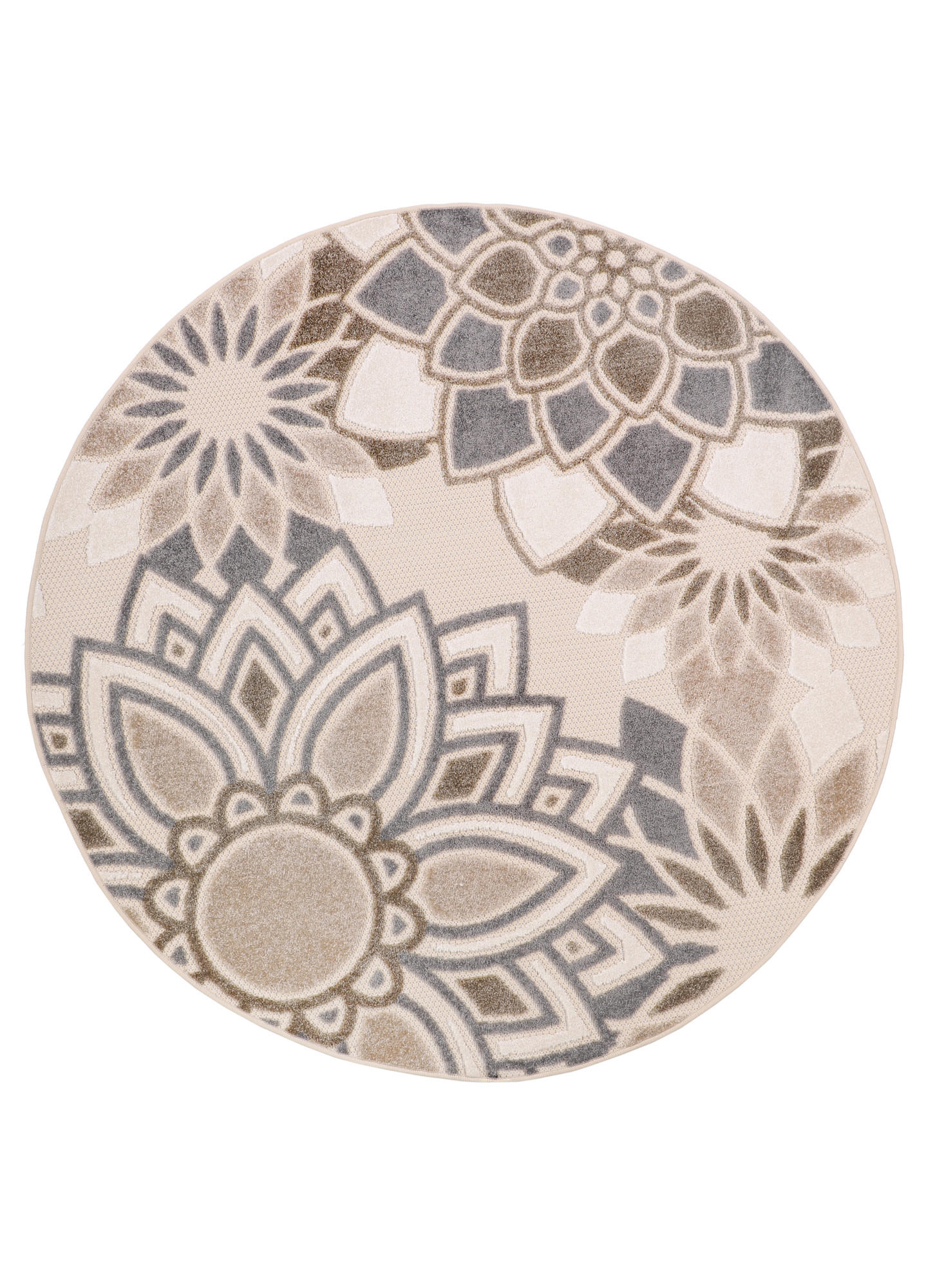 TEPPICH PATIO rund Creme 100/100 cm - Creme, Textil (100/100cm) - Tapiso