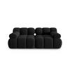 MODULARES-SOFA Bellis aus Samt schwarz 2 Sitzplätze - Schwarz, Textil (94/63/188cm) - Micadoni