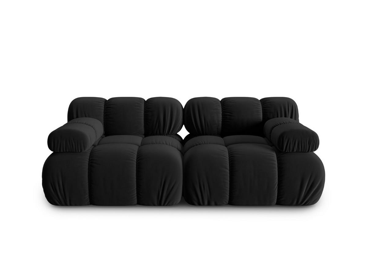 MODULARES-SOFA Bellis aus Samt schwarz 2 Sitzplätze - Schwarz, Textil (94/63/188cm) - Micadoni