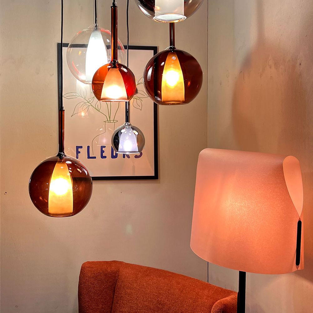 HÄNGELAMPE Belluna 5m Abhängung Rauch Ø 24cm - Anthrazit, Glas (24/24/45cm) - s.luce