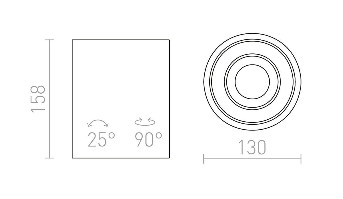 DECKENLEUCHTE COLES kippbare gips 15 W - Weiß, Stein (132/132/16cm) - Rendl