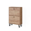 SCHUHKIPPER Siri Goldkraft Eiche 60 x 92 cm mit 2 Klappschubladen - Honigeiche, Holzwerkstoff (60/92/26cm) - Vicco