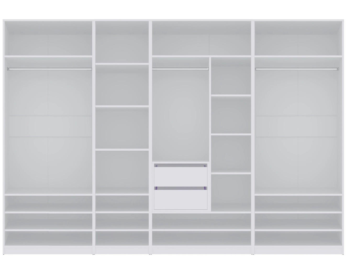 GARDEROBENSCHRANK OFFEN TRES Q/B Weiß 300/206/51 cm - Weiß, Holzwerkstoff (300/206/51cm) - Marmex Möbel