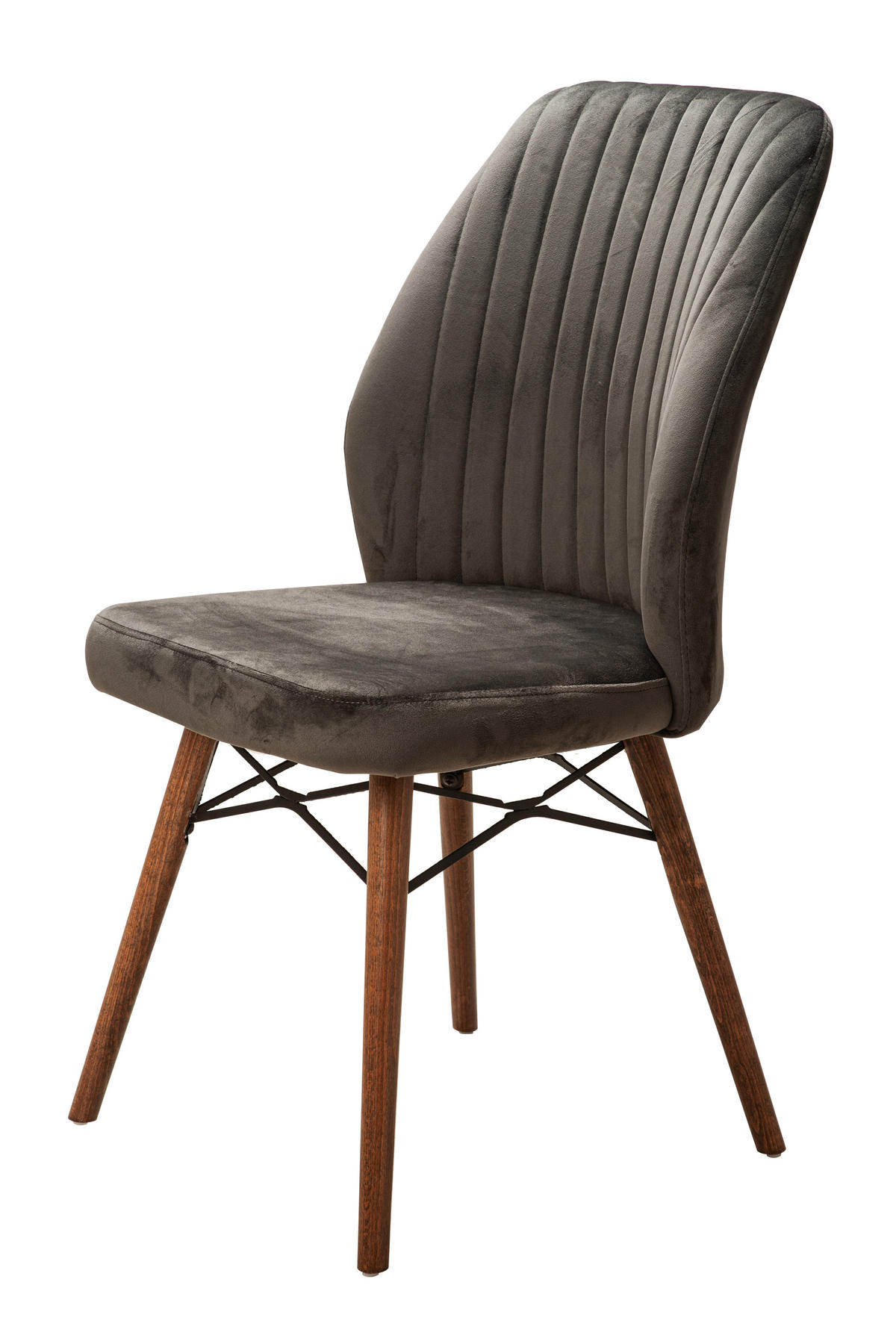 STUHL SAN DIEGO in anthrazit mit Holzbeinen - Anthrazit, Holz/Textil (49/90cm) - Stuhlmann