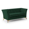 CHESTERFIELD-SOFA 2-sitzer Whitby Flaschengrün Samt mit goldenen Füßen - Dunkelgrün/Goldfarben, Holz/Textil (175/78/82cm) - S-Style Möbel