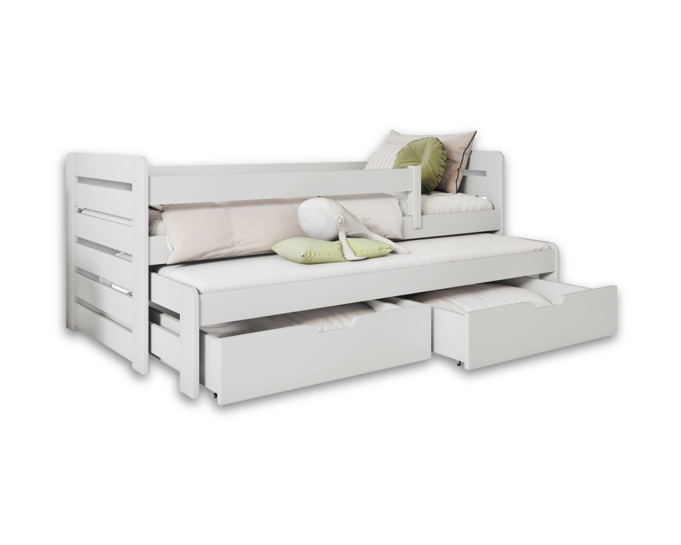 KINDERBETT TED II 90/200 in Weiß - Weiß, Holz/Holzwerkstoff (90/200cm) - Deine Möbel 24