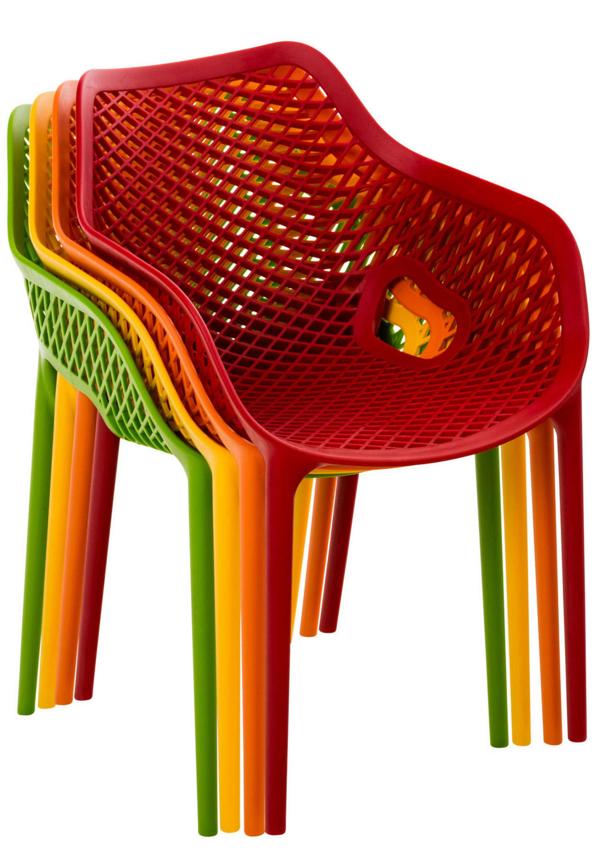 GARTENSTUHL 2er Set Kunststoff gelb - Gelb, Kunststoff (57/81/60cm) - CLP