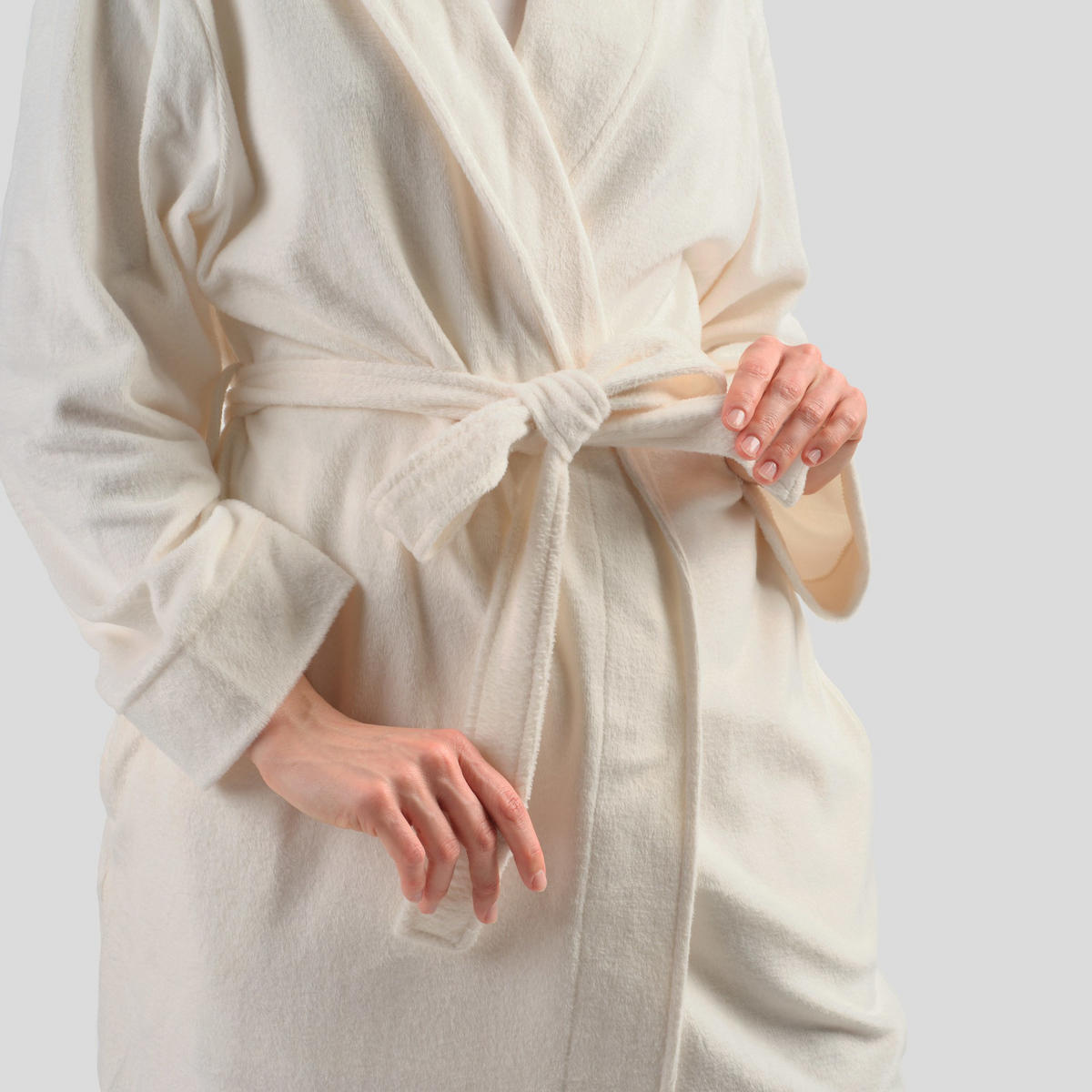 BADEMANTEL MIT BAUMWOLLE Polina - Ecru, Textil (Einheitsgrößenull) - home&you