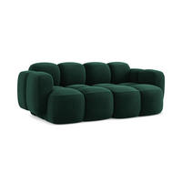 2-SITZER SOFA Samt Stoff Grün - Dunkelgrün/Schwarz, Holzwerkstoff/Kunststoff (210/72/115cm) - Makamii