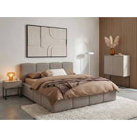 POLSTERBETT Amore Taupe 180/200 cm Samt mit Bettkasten - Taupe, Textil/Metall (180/200cm) - wonello