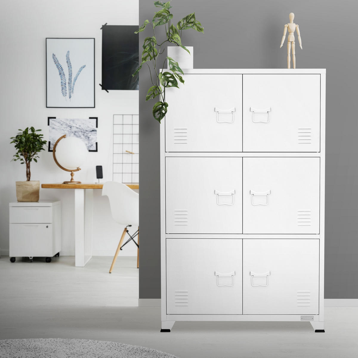 AKTENSCHRANK 75x40x120 cm Weiß aus Stahl - Weiß, Metall (40/120/75cm) - ML-DESIGN