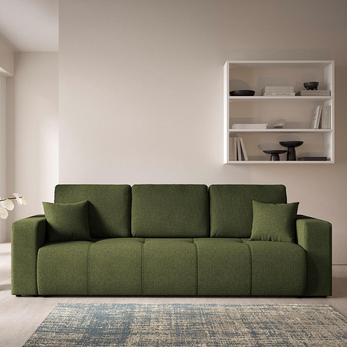 SOFA Vasco 3 Sitzplätze Grün - Grün, Holz (244/86/92cm) - Petits-meubles