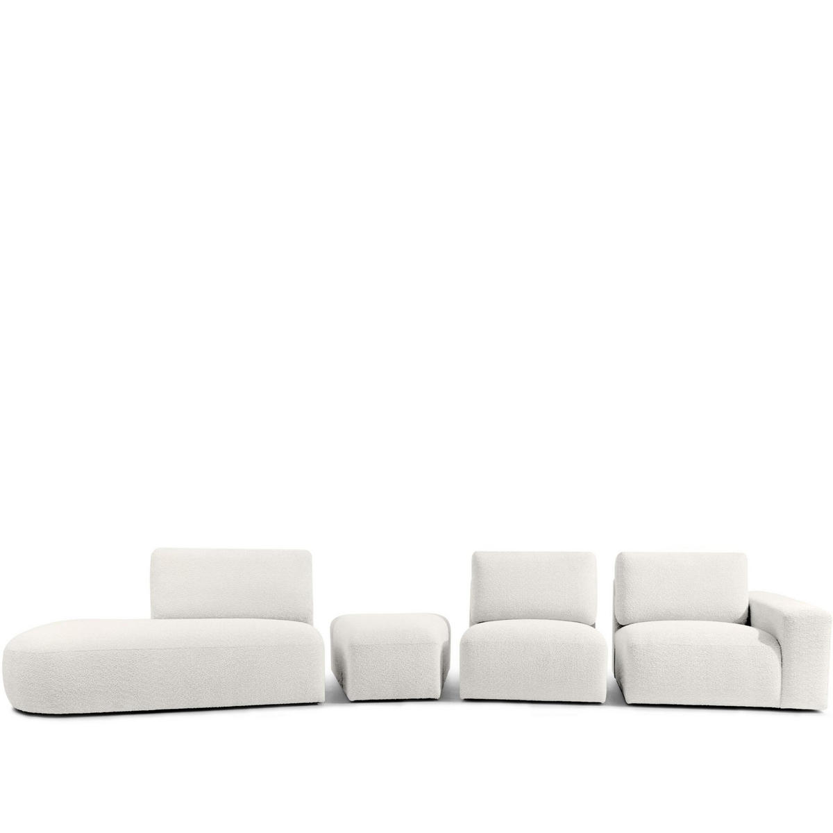 5-SITZER ECKSOFA ZUCCO Boucle links, Ecru - Ecru, Textil (430/84/105cm) - KONSIMO®