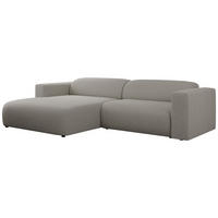 ECKSOFA PASADENA Grau Bouclé - Links Seite - Schwarz/Grau, Kunststoff/Textil (288/180cm) - MKS