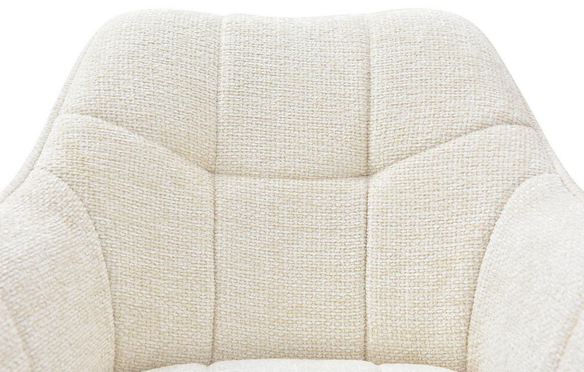 ARMLEHNENSTUHL Stoff creme - Creme/Schwarz, Textil/Metall (64/82/62cm) - CLP