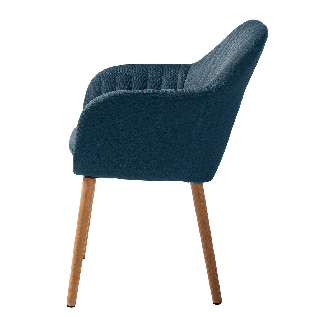ARMLEHNENSTUHL - Textil / Massivholz - Blau/Eichefarben, Eichenholz/Holz (57/83/61cm) - home24