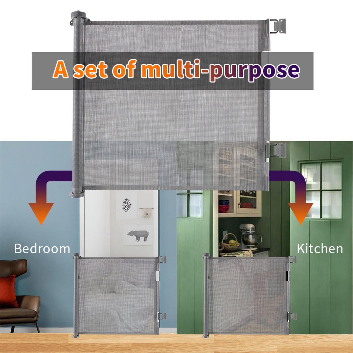 TÜRSCHUTZGITTER - Grau, Kunststoff/Metall (150/1cm) - Relaxdays