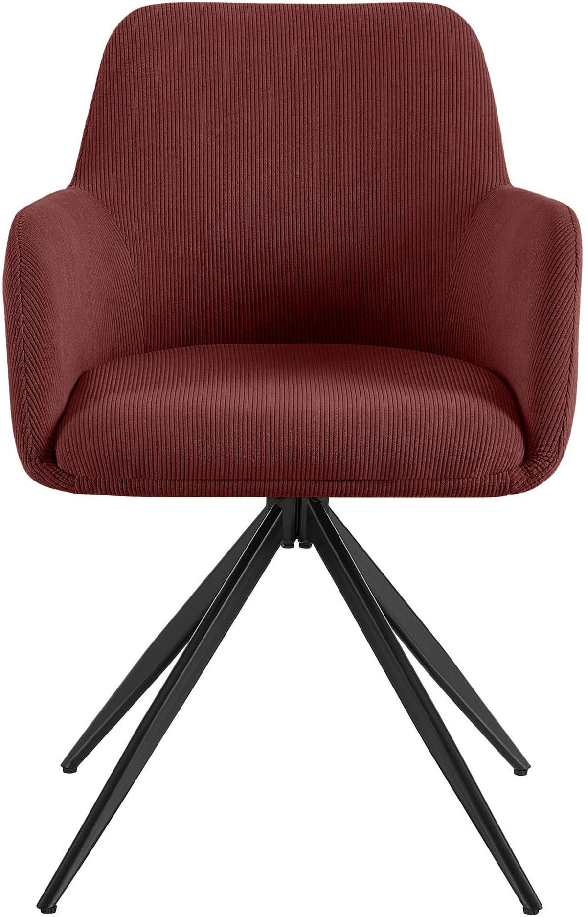 ESSZIMMERSTUHL Cord Bordeauxrot - Bordeaux/Schwarz, Textil/Metall (56/81/62cm) - CLP