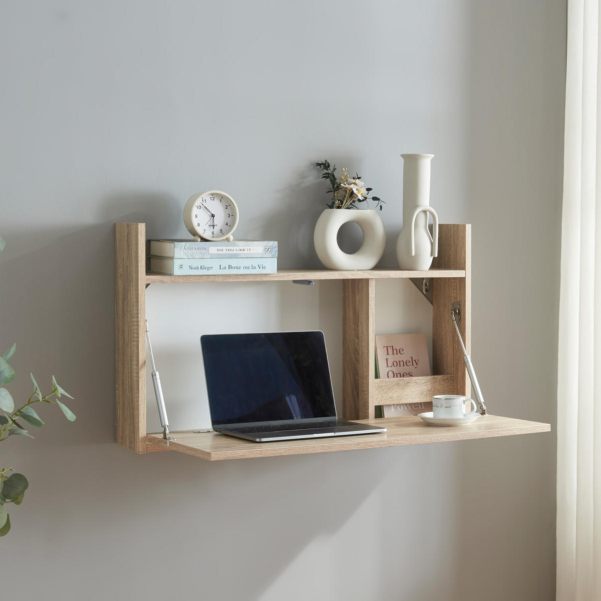 WANDKLAPPTISCH Rautalampi - Eichefarben/Weiß, Holzwerkstoff (83/48/48cm) - [en.casa]