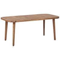 GARTENTISCH Heller Holzfarbton Paraggi - Hellbraun, Holz (90/180/77cm) - Beliani