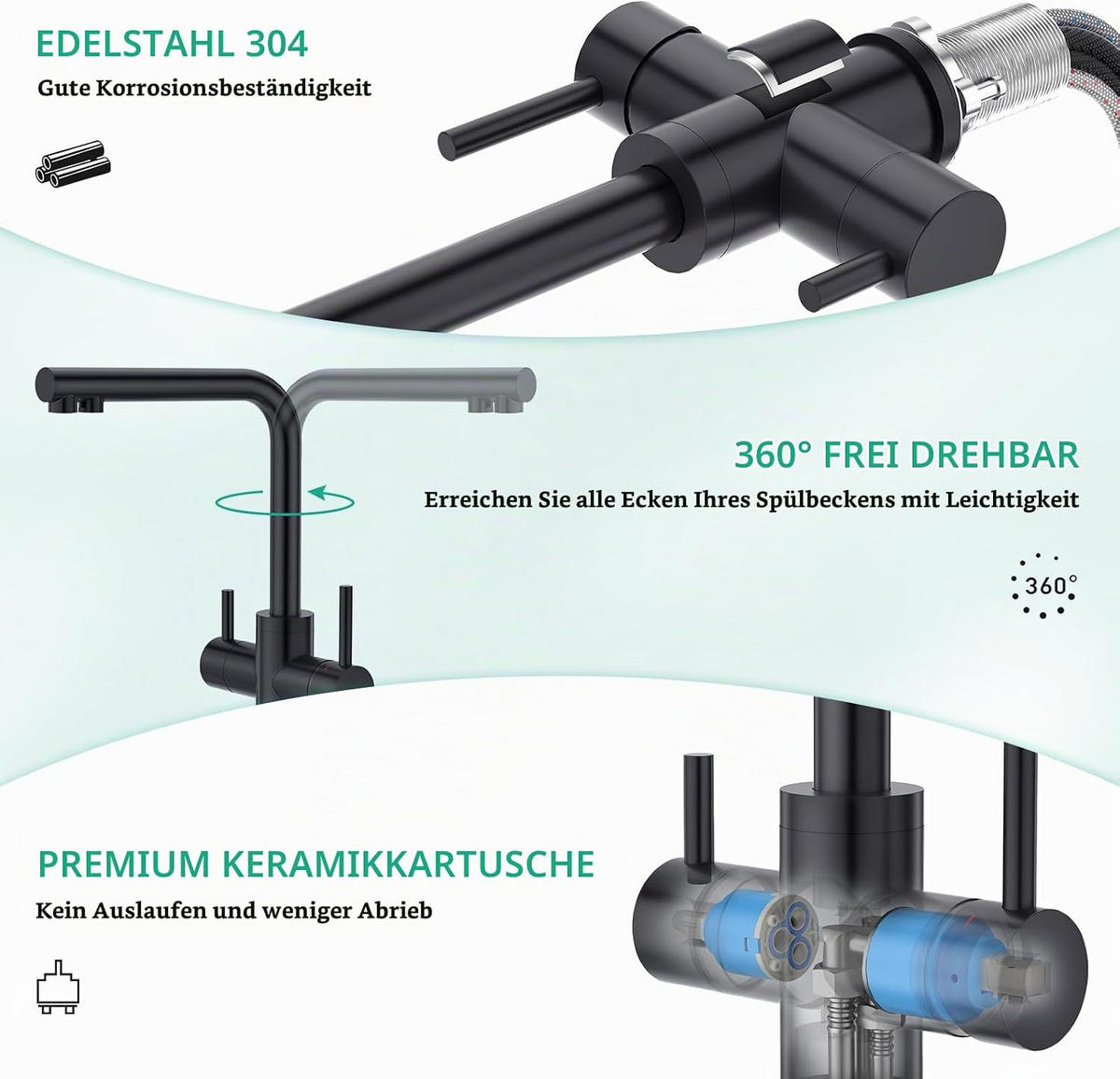 KÜCHENARMATUR, 36*21cm, schwarz. - Schwarz, Metall (40/10/30cm) - Vallsero