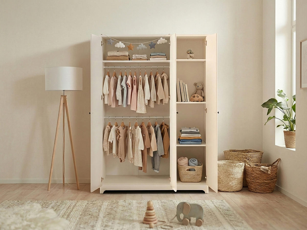 BABYMÖBEL-KOMPLETTSET Thilo 3-tlg. - Schwarz/Weiß, Holzwerkstoff/Metall (200/200/200cm) - arthur berndt