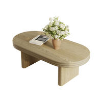 COUCHTISCH in Naturfarben mit Rillenoptik und ovalem Design für Wohnzimmer, B120/T60/H41,5 cm - Naturfarben, Holzwerkstoff (60/120/41.5cm) - STILVORA